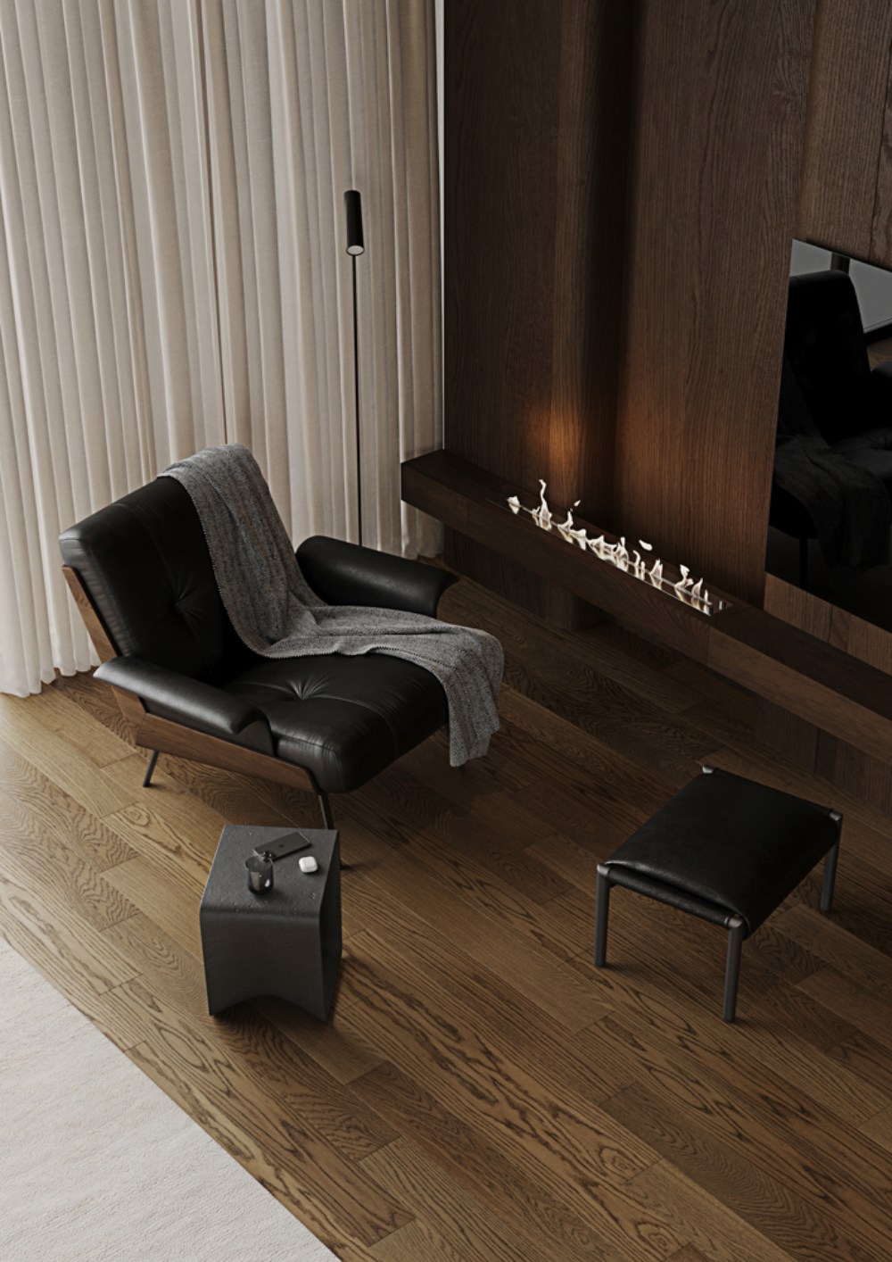 Композитная паркетная доска Quartz Parquet Классик Дуб Кедровый Латте 1258-59 400-1220×152×5 фото в интерьере